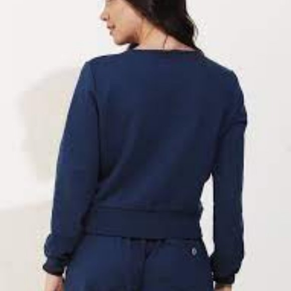 NWT DONA JO WOMENS 2 PIECE SWEATSHIRT & JOGGER "GOOD VIBES" SET NAVY SIZE 1 (SM) - Picture 4 of 15